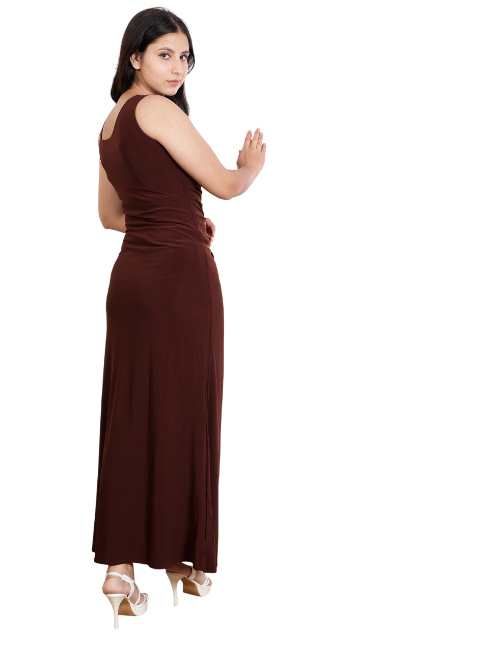 Dream Design Elegant Sleeveless Long Evening Gown with Rhinestone Embellishments β Formal & Party Wear Dress