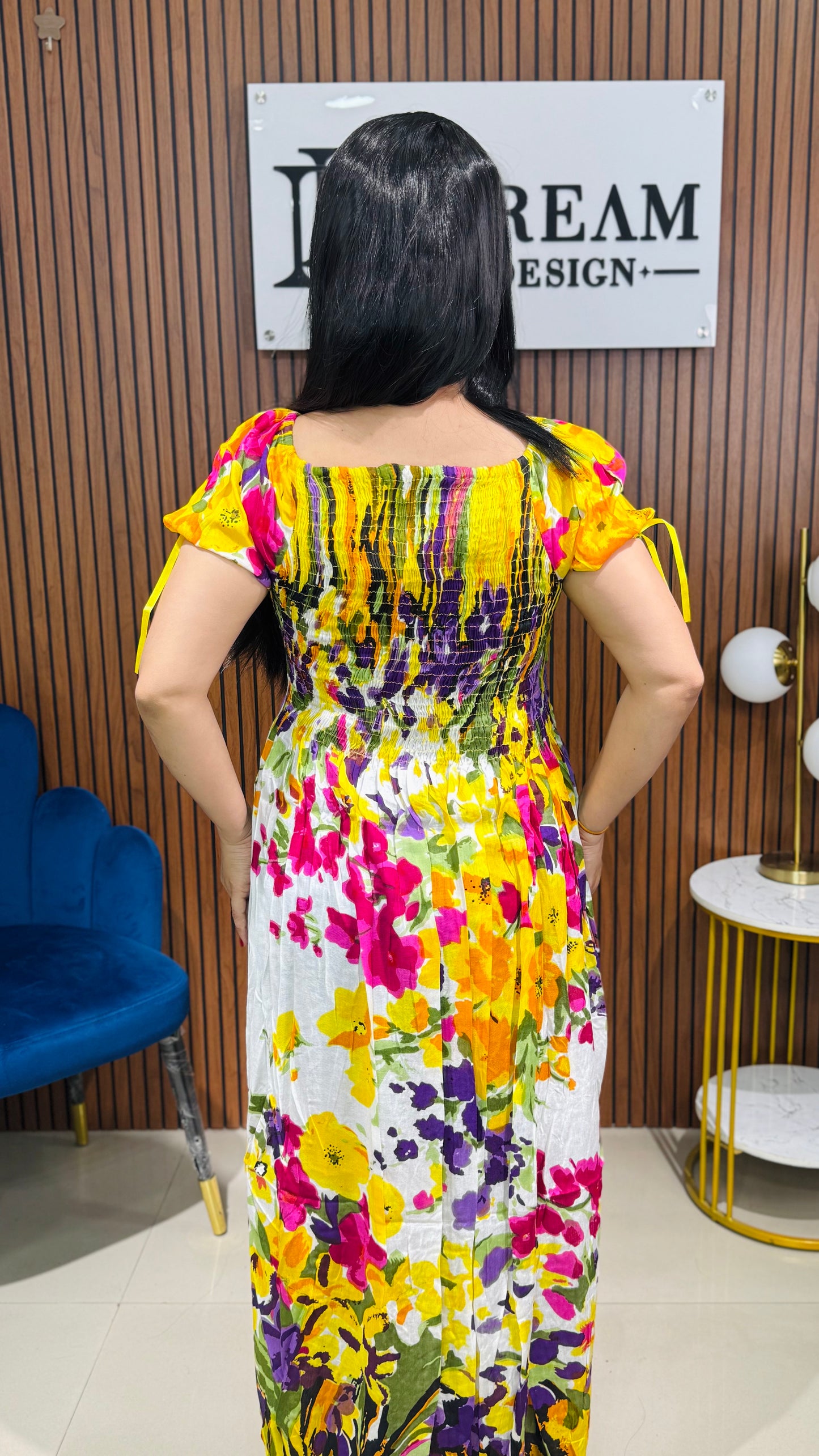 Designer Ethnic Long Dress with Floral Motifs β Casual & Festive Wear