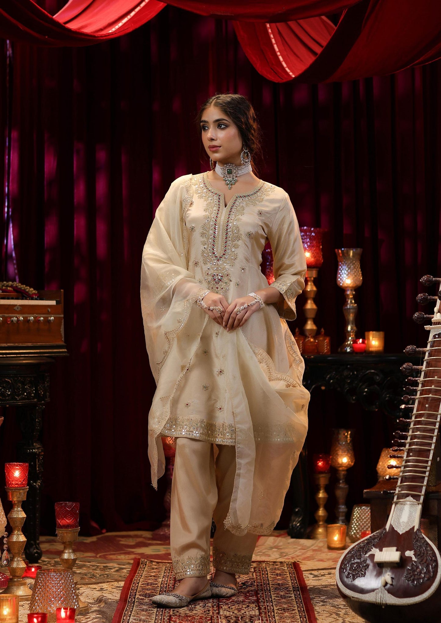 Designer Embroidered Anarkali Suit Set for Women Festive & Ethnic Wear with Dupatta