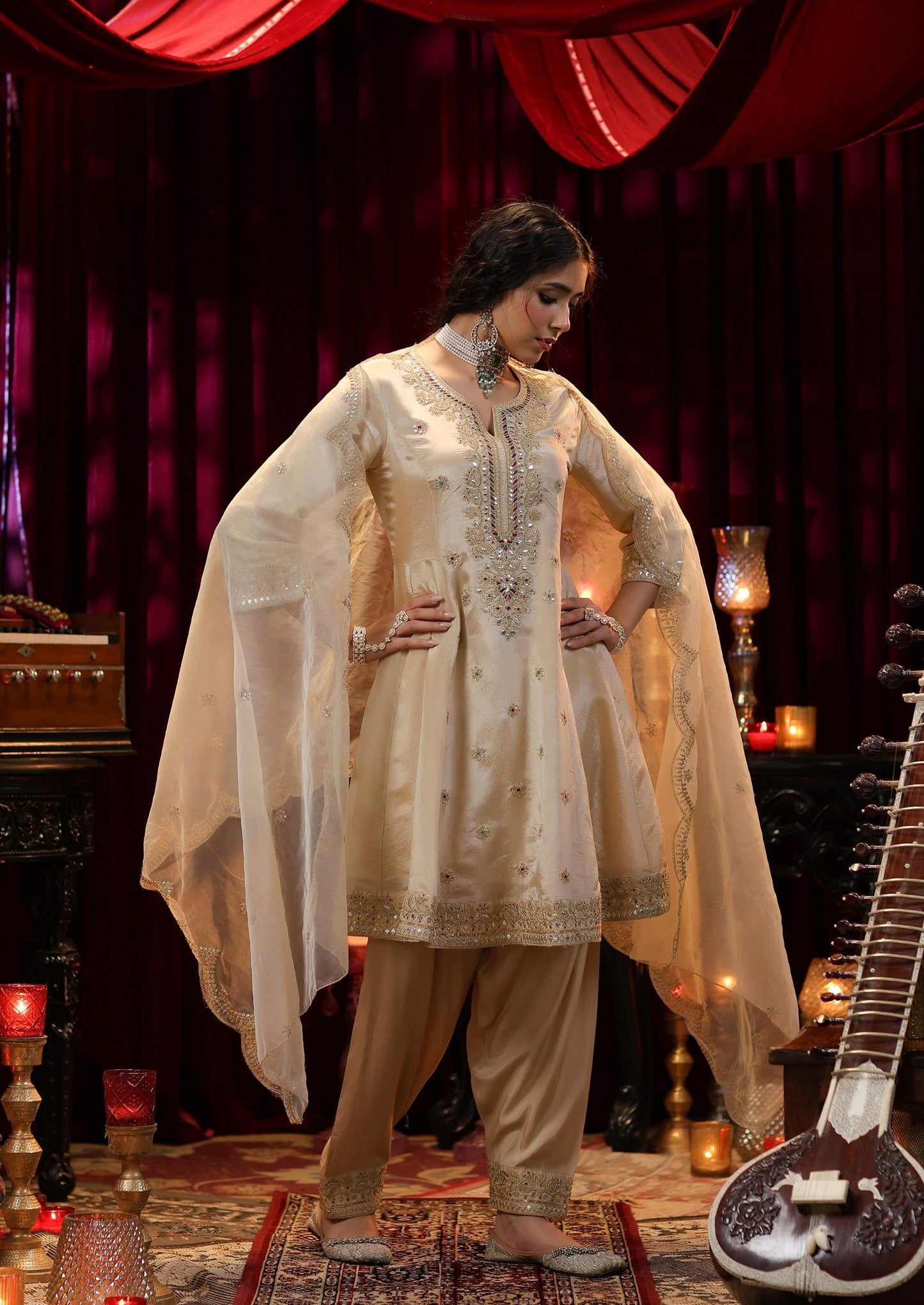 Designer Embroidered Anarkali Suit Set for Women Festive & Ethnic Wear with Dupatta