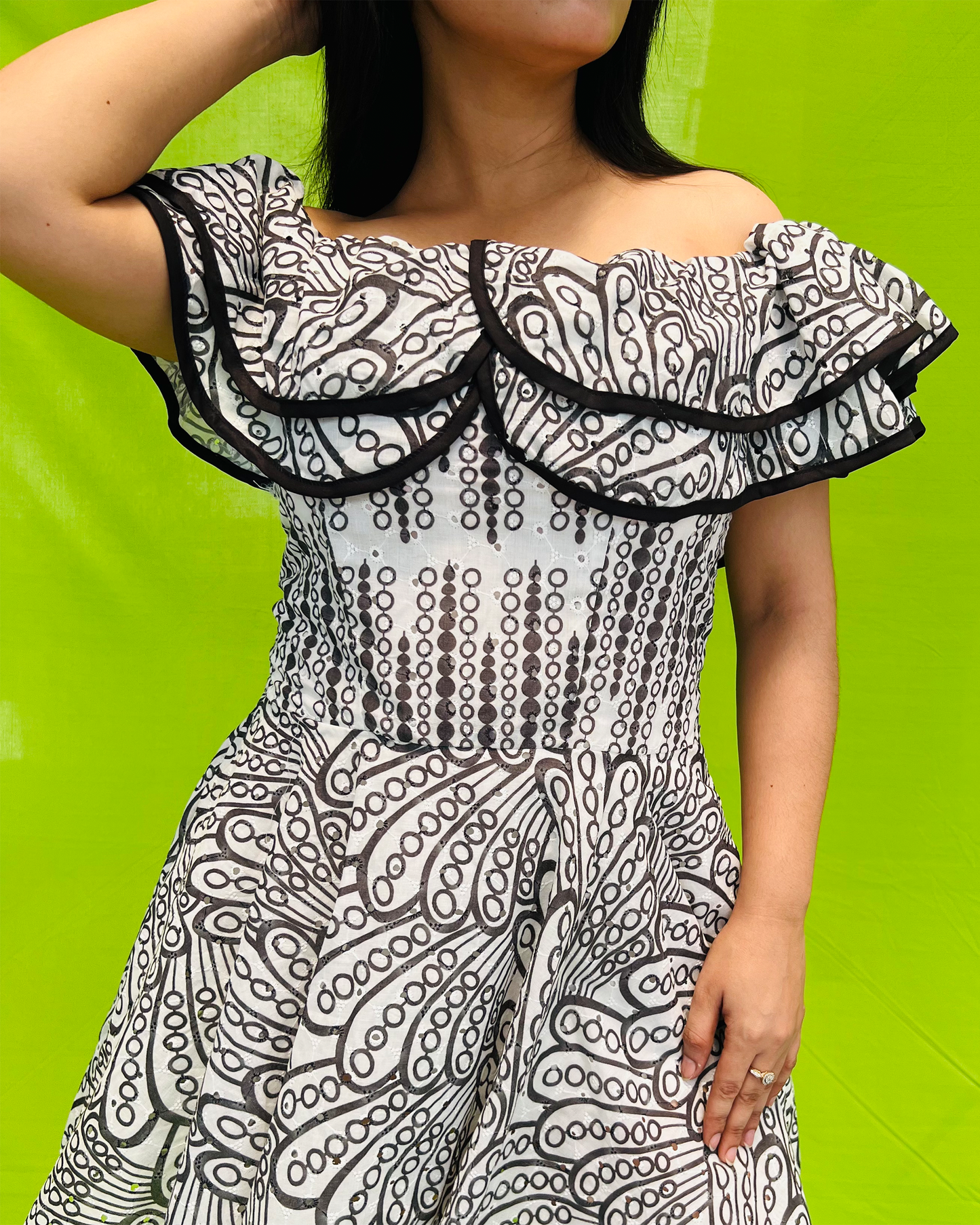 Dream Design Women's Cotton Off-Shoulder Dress β Colorful Floral Print | Lightweight & Comfortable for Beach & Casual Wear