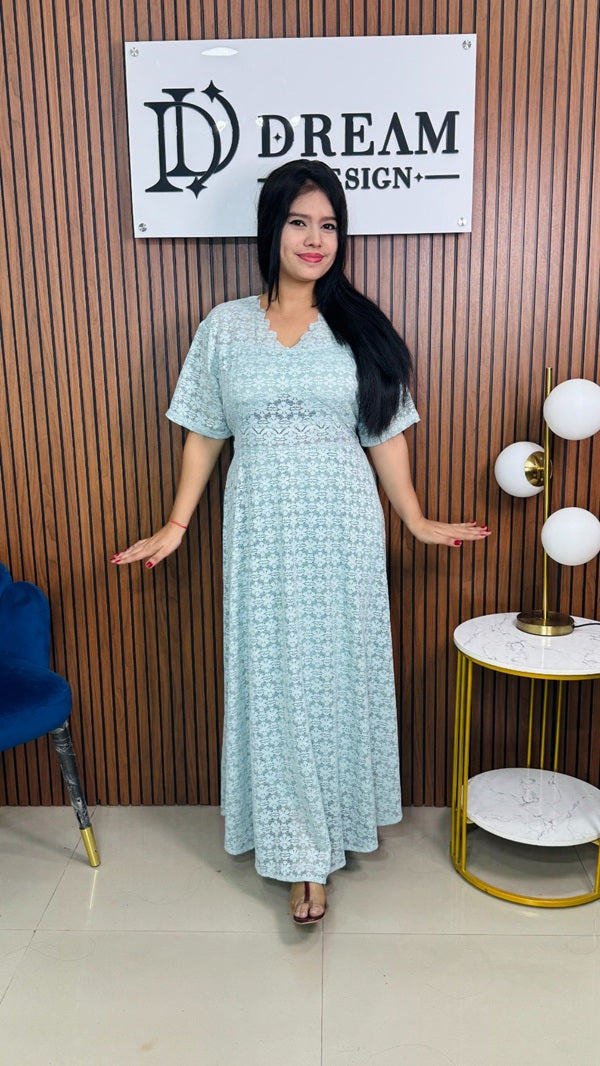 Womens Full Length Embroidered Dress Trendy Ethnic Wear