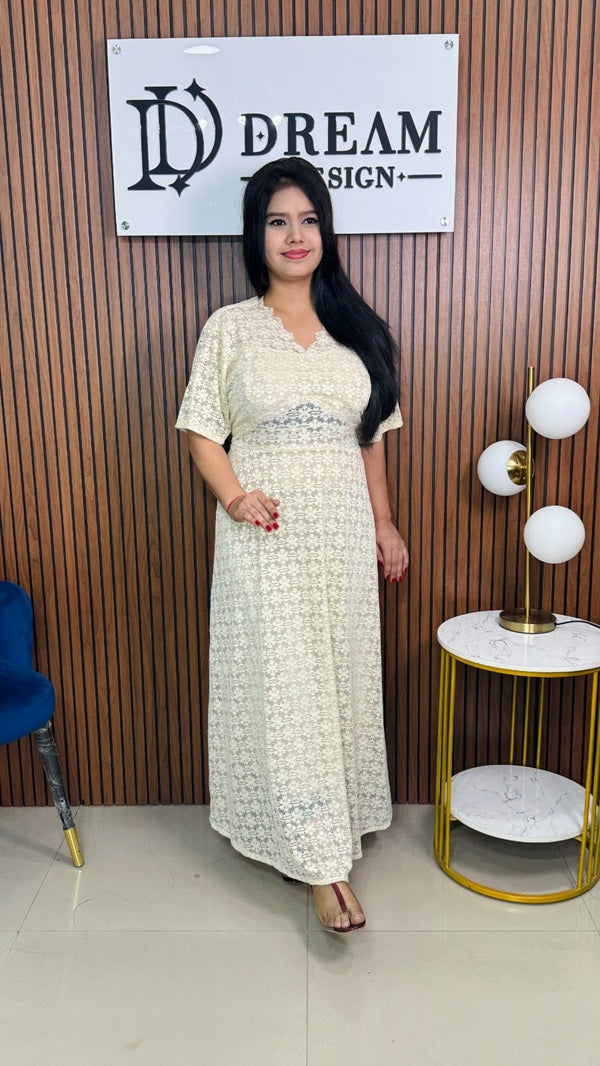 Womens Full Length Embroidered Dress Trendy Ethnic Wear