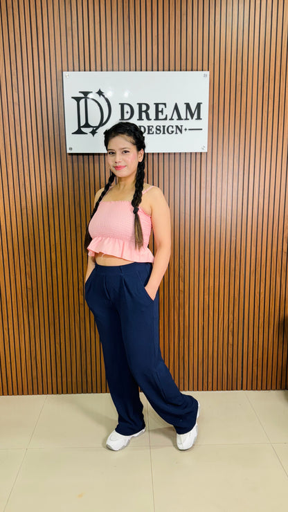 Dream Design Comfortable Women's Trousers with Elastic Waist & Side Pockets