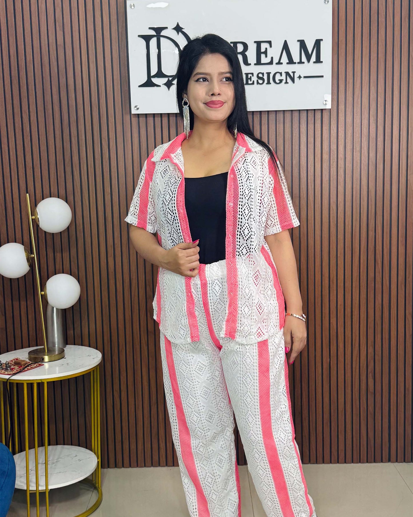 Bold & Breezy Chic Co-ord Set – Vibrant Color Stripes on White Base