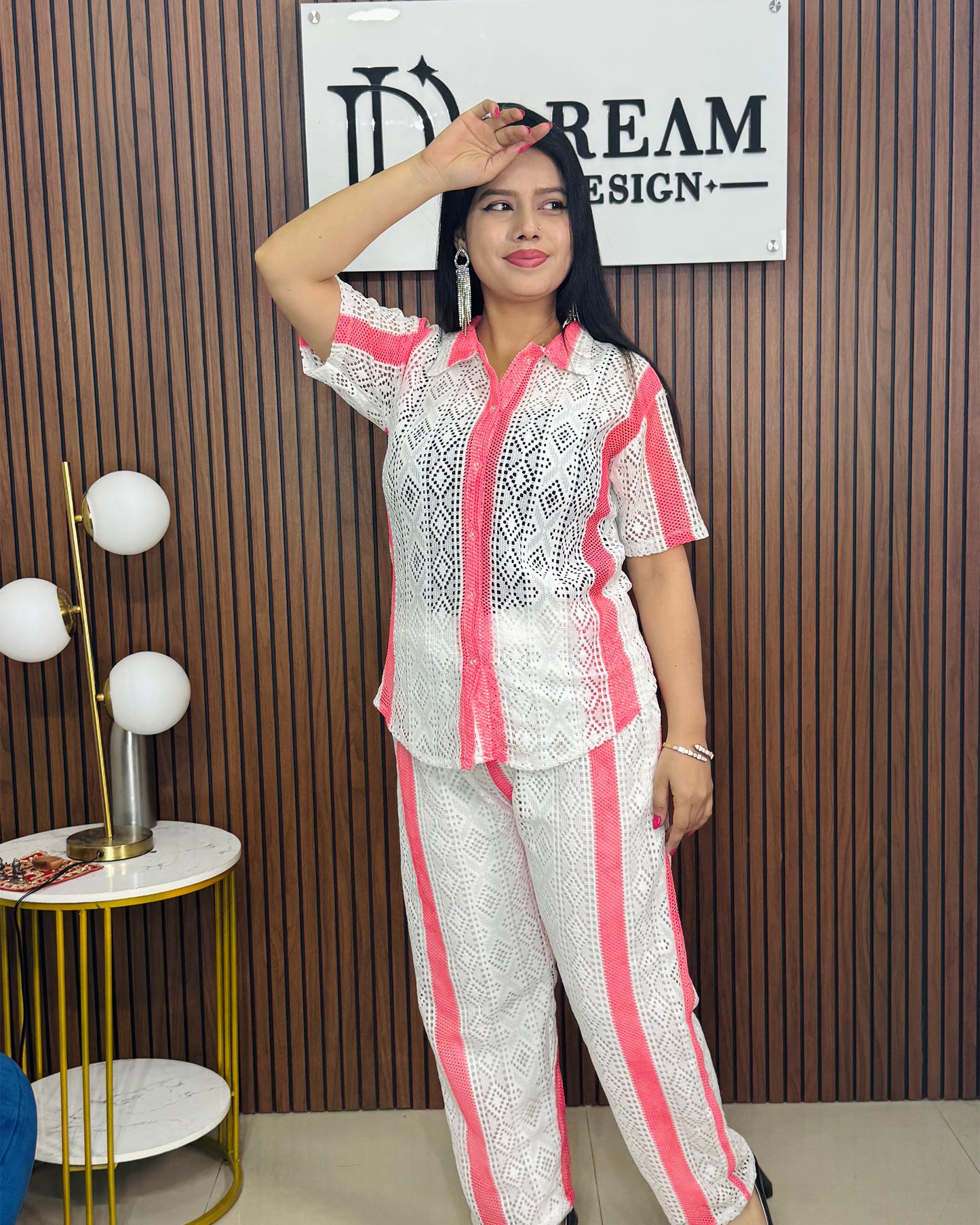 Bold & Breezy Chic Co-ord Set – Vibrant Color Stripes on White Base