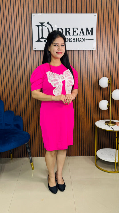 Bow Embroidry Dress
