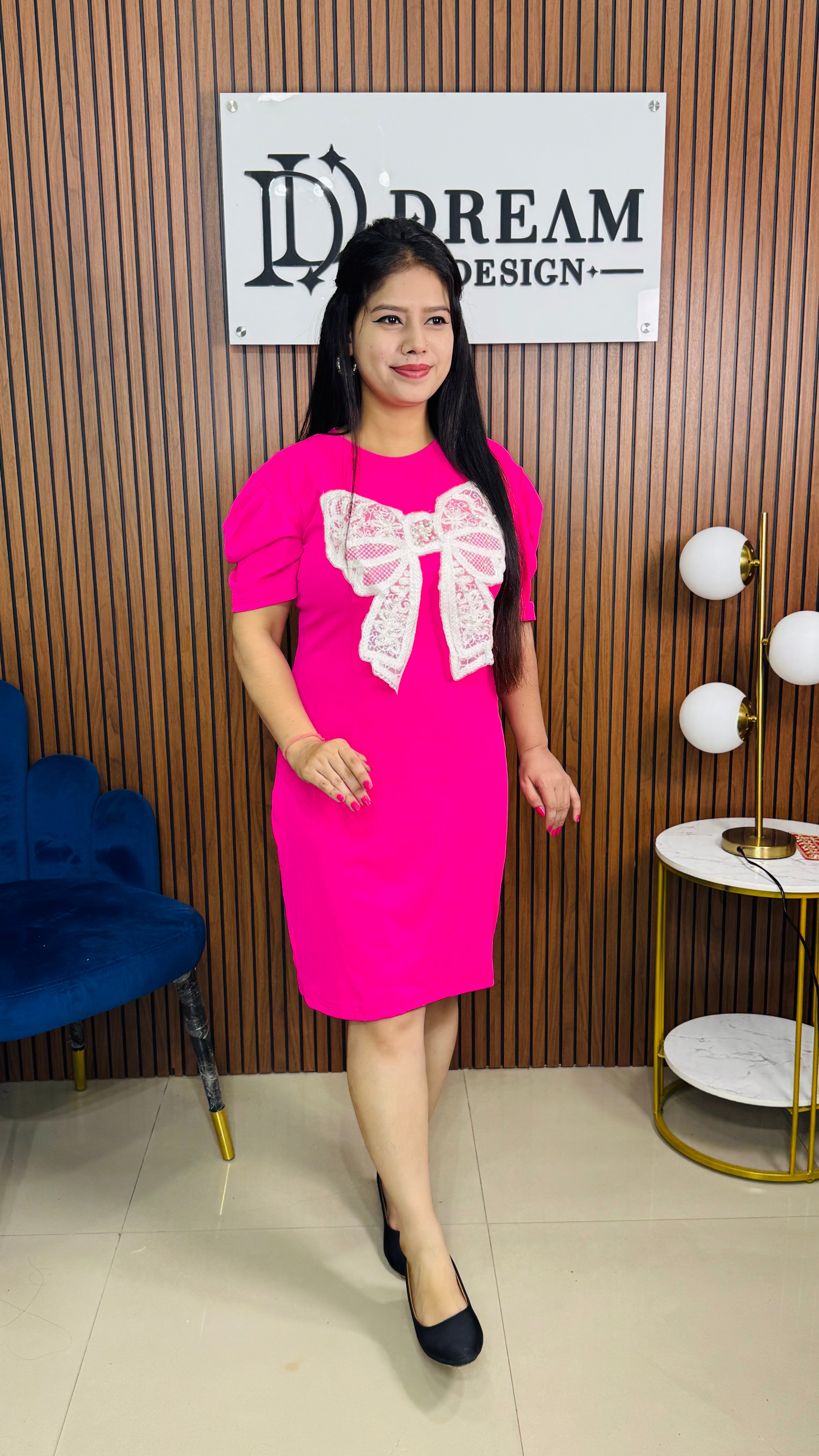 Bow Embroidry Dress