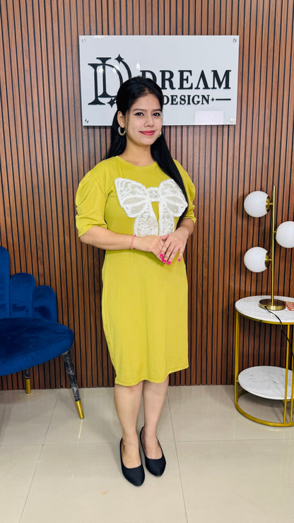 Bow Embroidry Dress