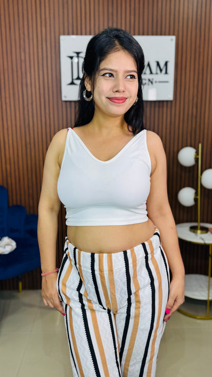 Crosia Lining 3 Piece Co-ord Set For Women | Relaxed Fit with Classic Stripes
