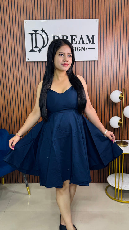 Stylish Solid Mini Dress for Women – Party & Casual Wear