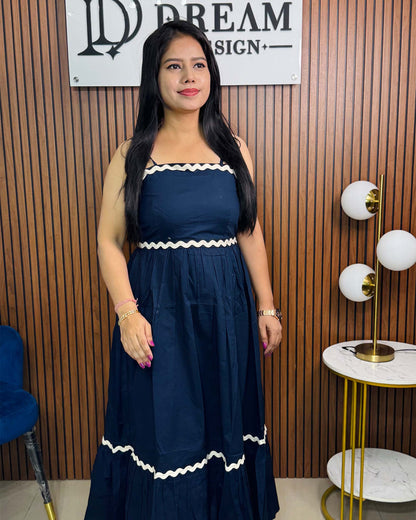 Stylish A-Line Long Dress for Women – Casual & Party Wear