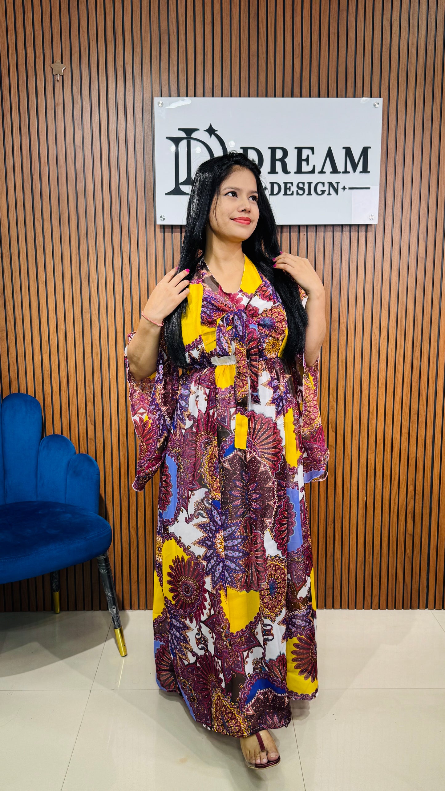 Flowy Floral Dress for Women | Comfortable Ethnic & Western Fusion Dress