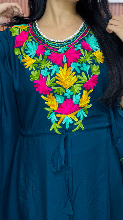 Women’s Embroidered Kaftan Dress | Elegant Ethnic Lounge Wear