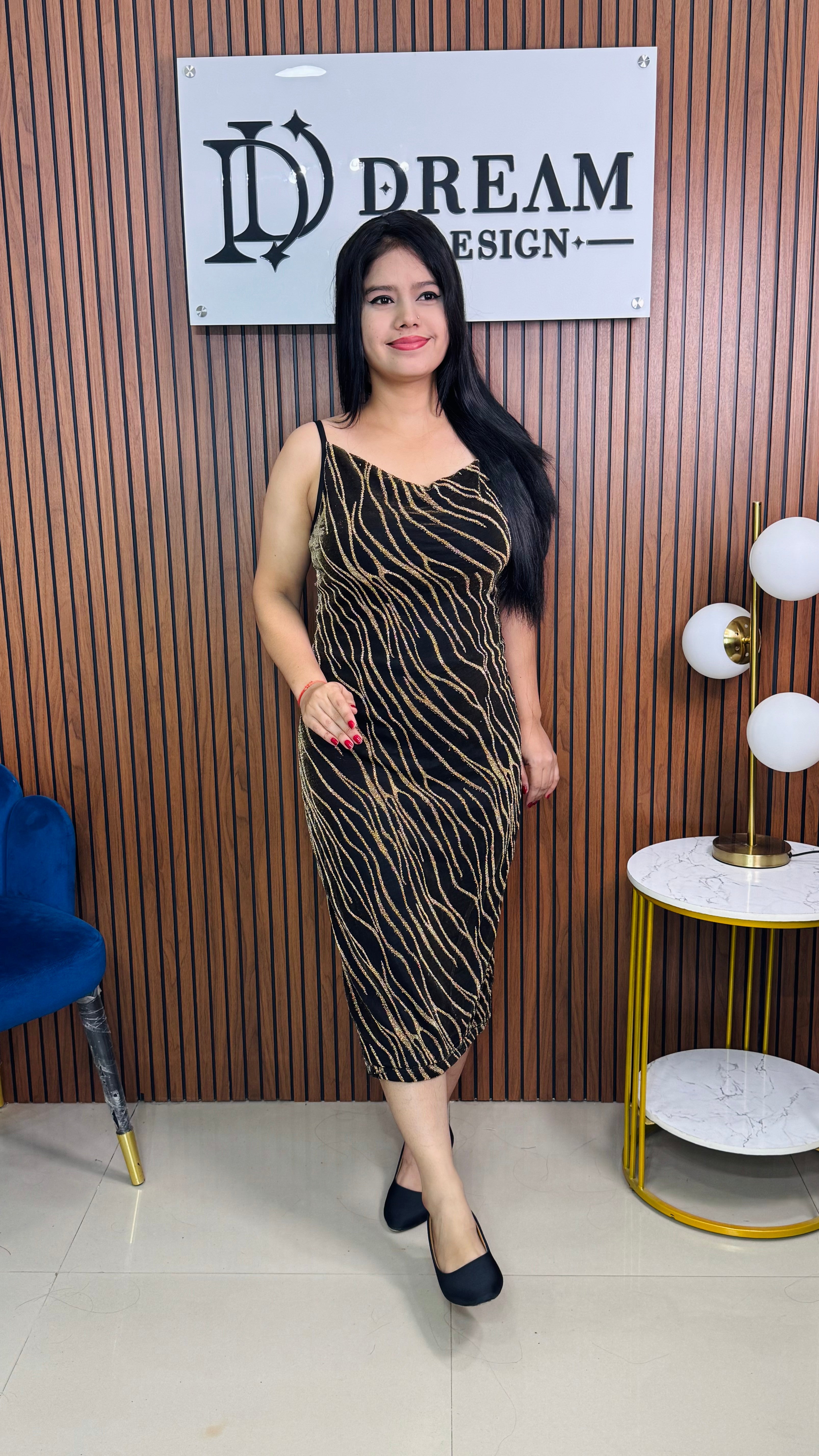 Stylish Solid Fit & Flare Dress for Women – Western Wear Outfit