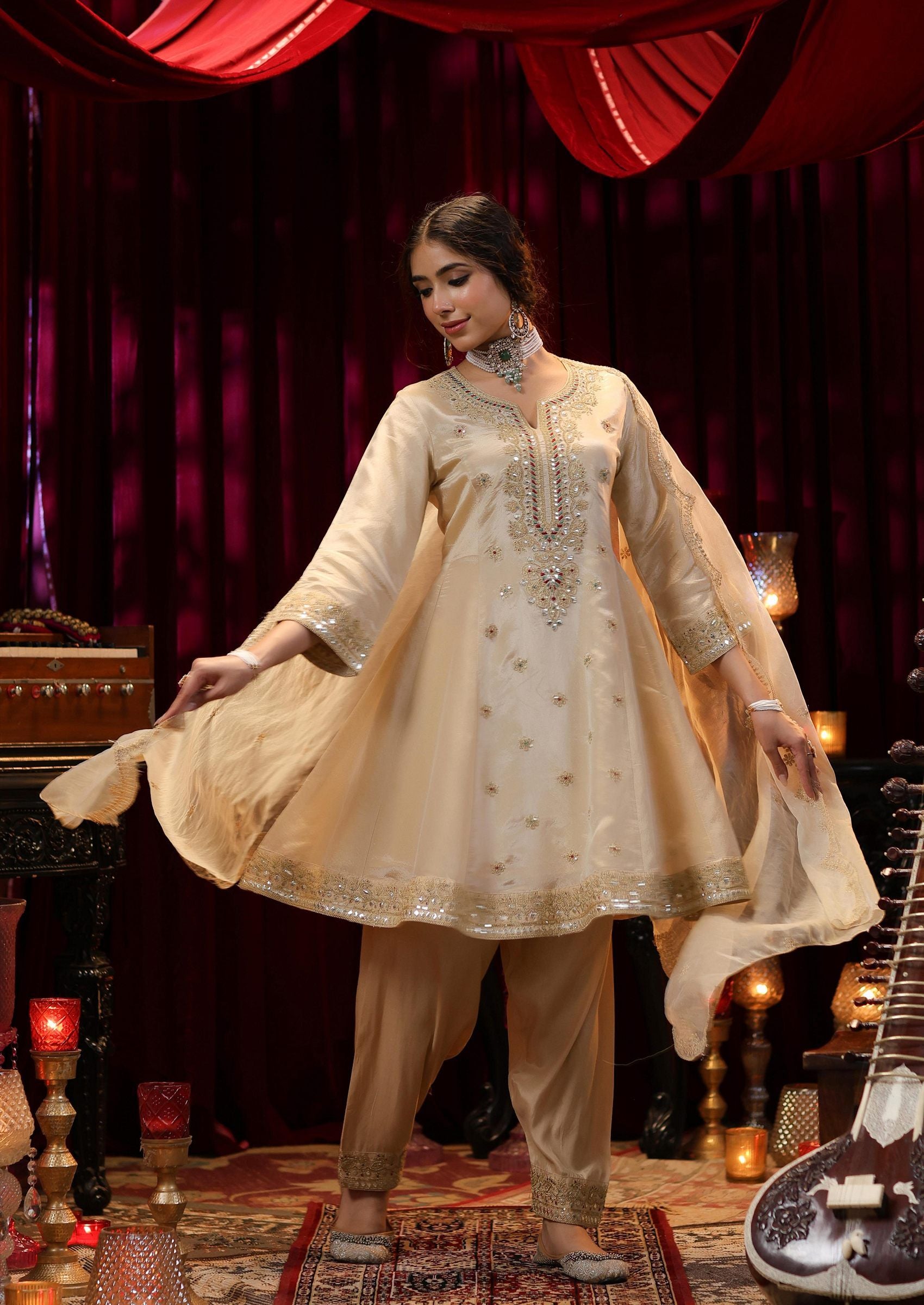 Designer Embroidered Anarkali Suit Set for Women  Festive & Ethnic Wear with Dupatta