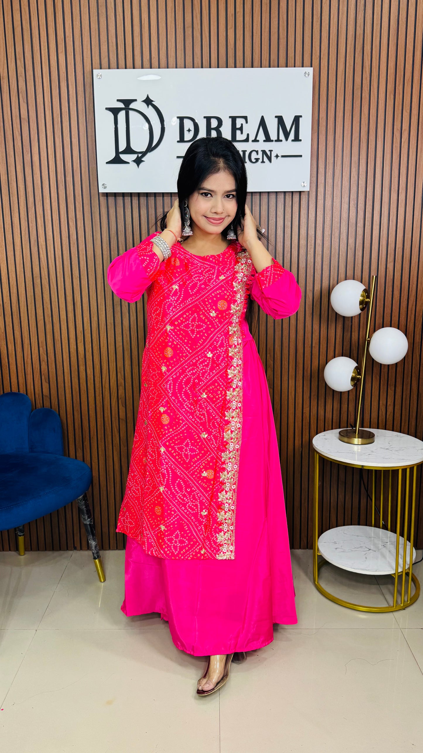 Bandhani Print Anarkali one piece with Embroidered Border | Festive & Wedding Wear