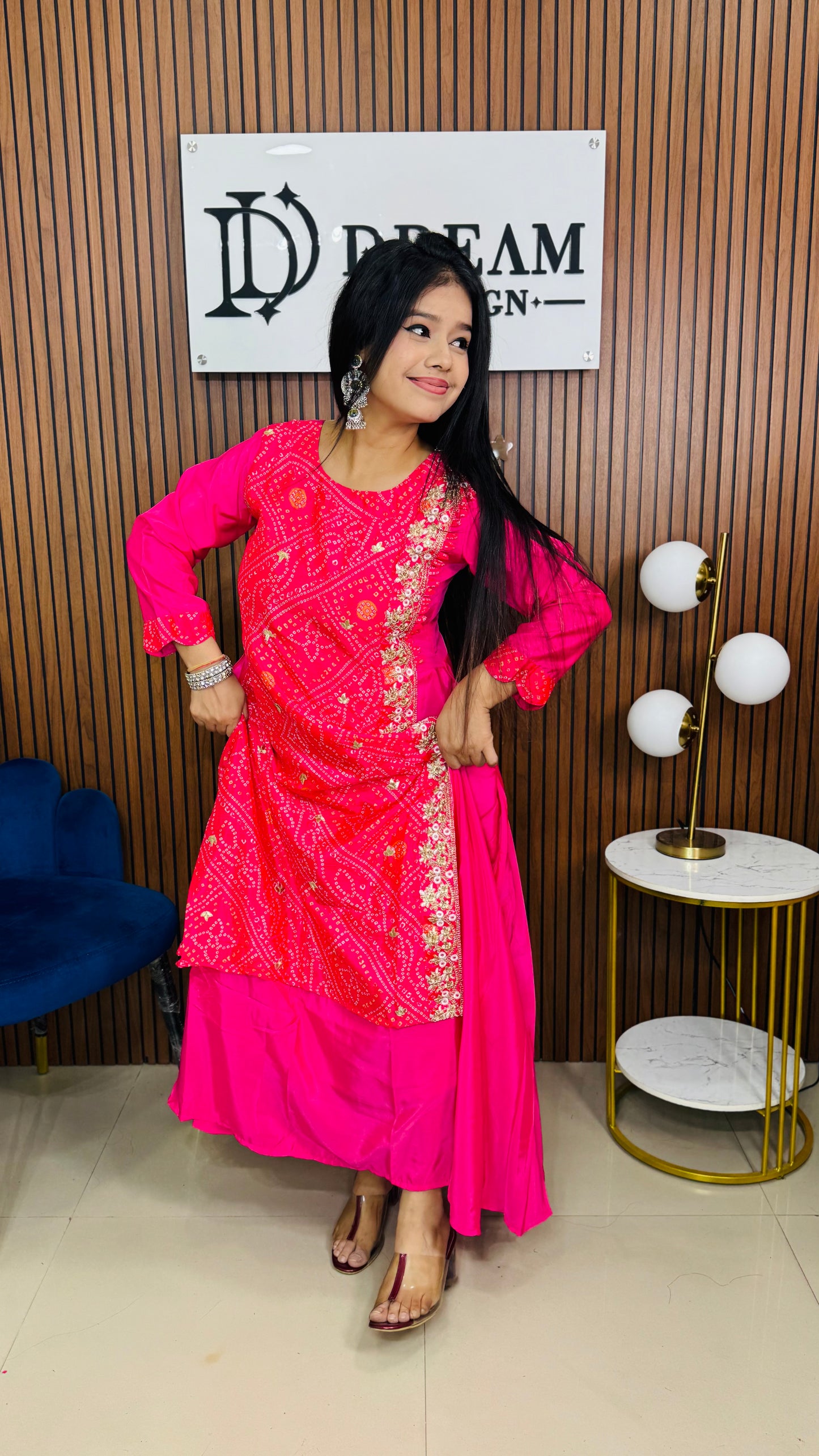 Bandhani Print Anarkali one piece with Embroidered Border | Festive & Wedding Wear