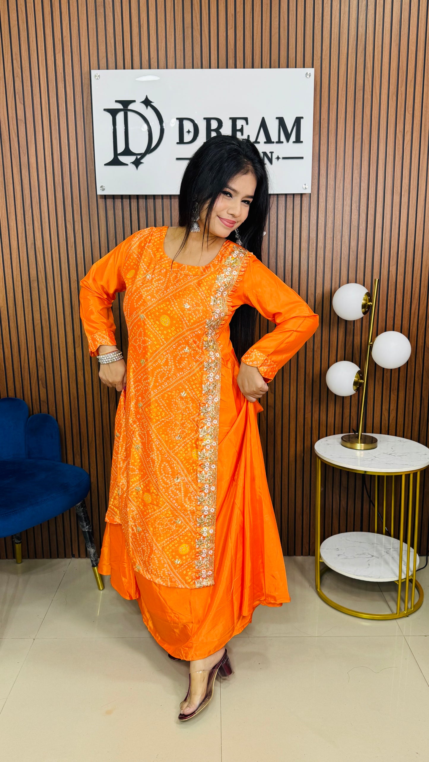 Bandhani Print Anarkali one piece with Embroidered Border | Festive & Wedding Wear