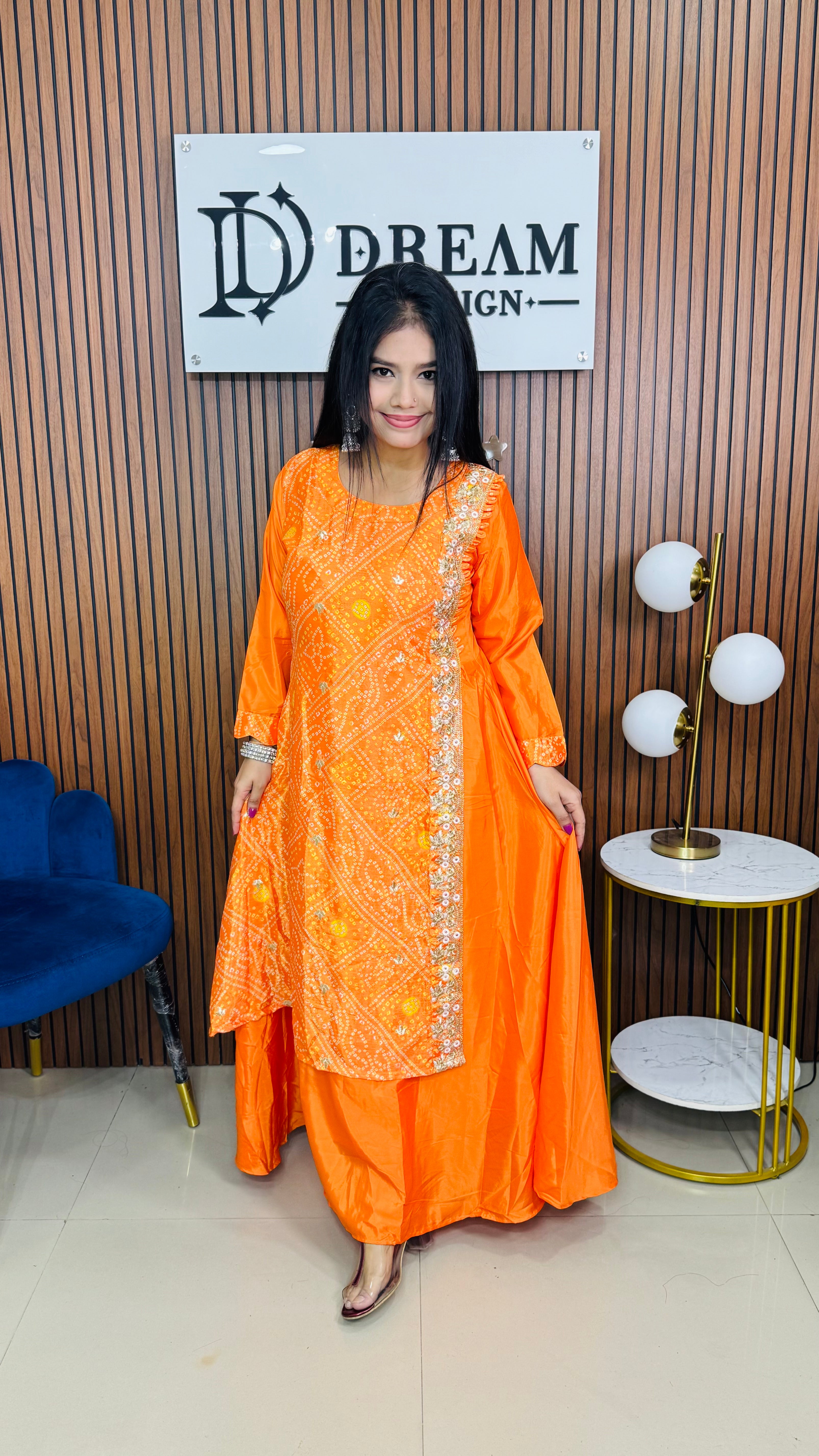 Bandhani Print Anarkali one piece with Embroidered Border | Festive & Wedding Wear