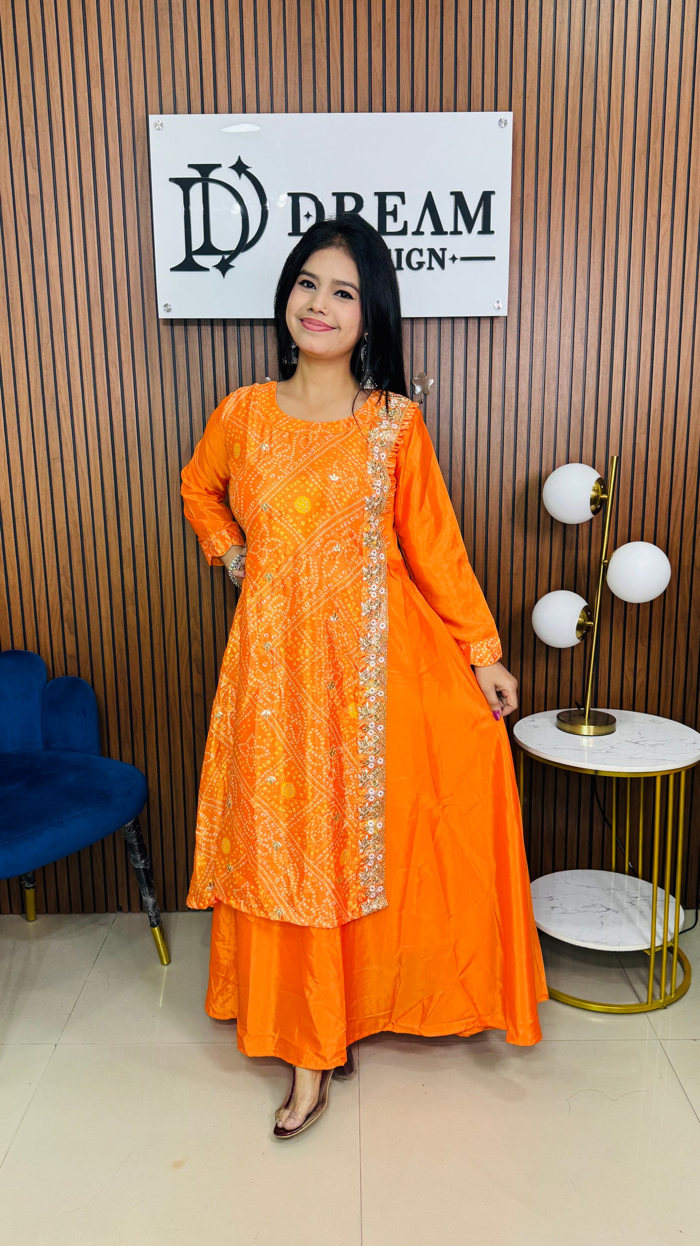 Bandhani Print Anarkali one piece with Embroidered Border | Festive & Wedding Wear