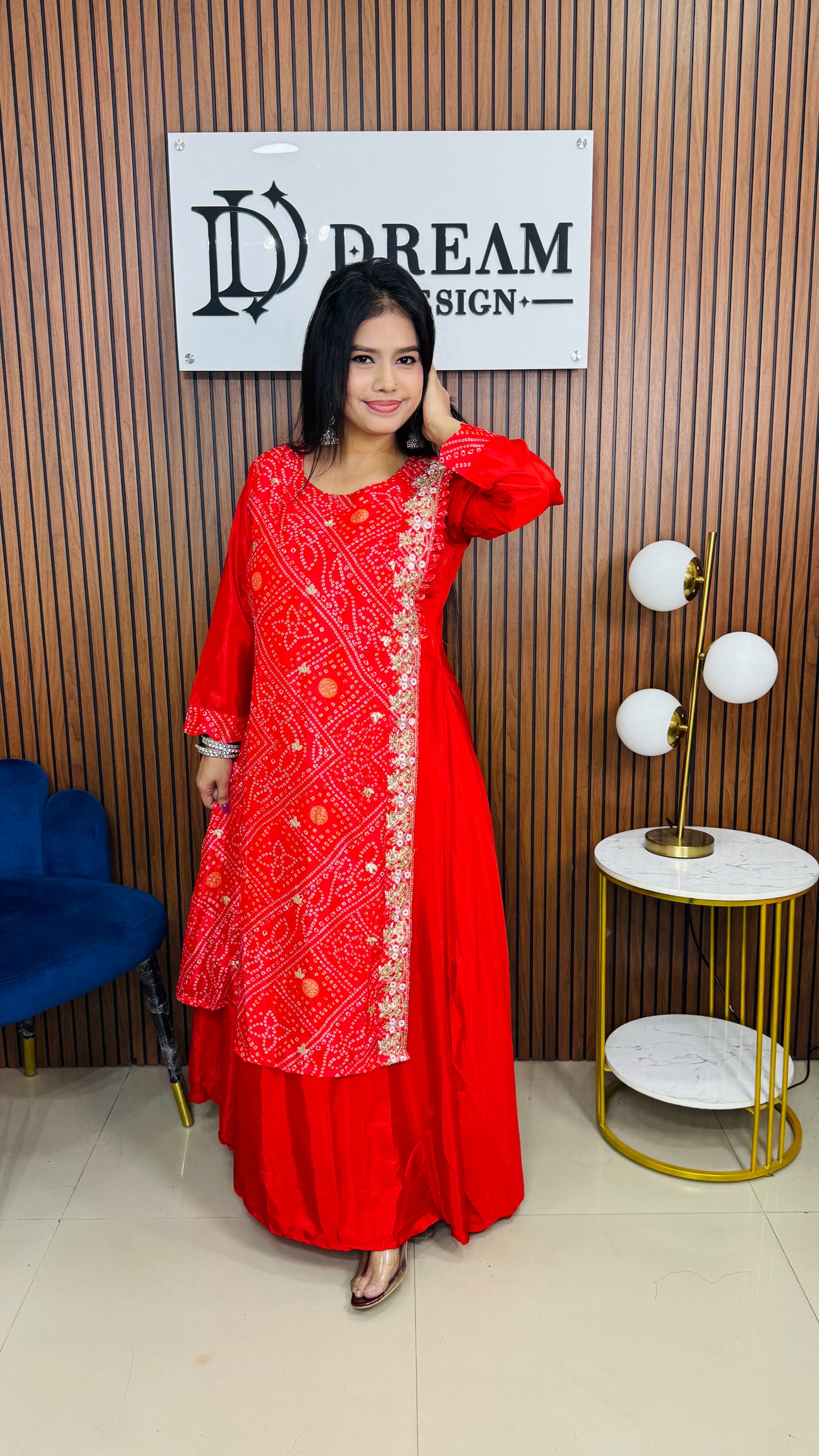 Bandhani Print Anarkali one piece with Embroidered Border | Festive & Wedding Wear
