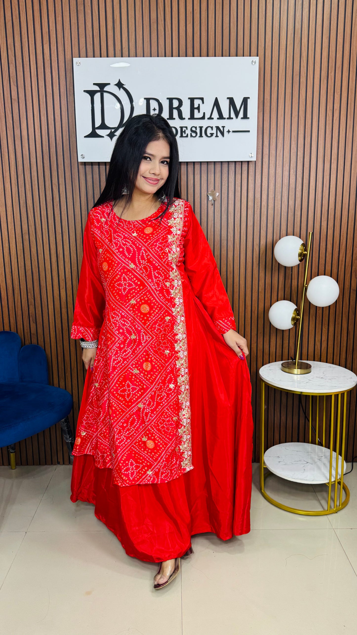 Bandhani Print Anarkali one piece with Embroidered Border | Festive & Wedding Wear