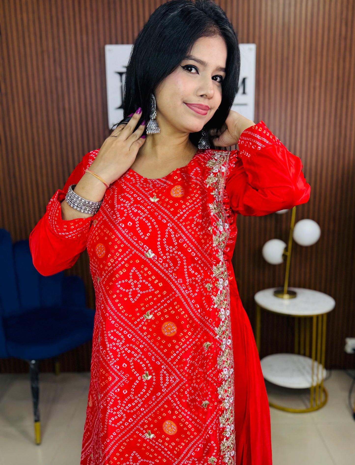 Bandhani Print Anarkali one piece with Embroidered Border | Festive & Wedding Wear