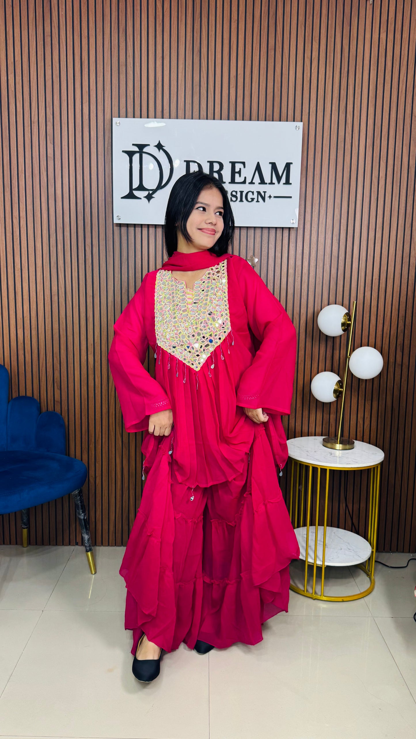 Women's Mirror Work Sharara Set | Festive Ethnic Dress for Parties & Weddings