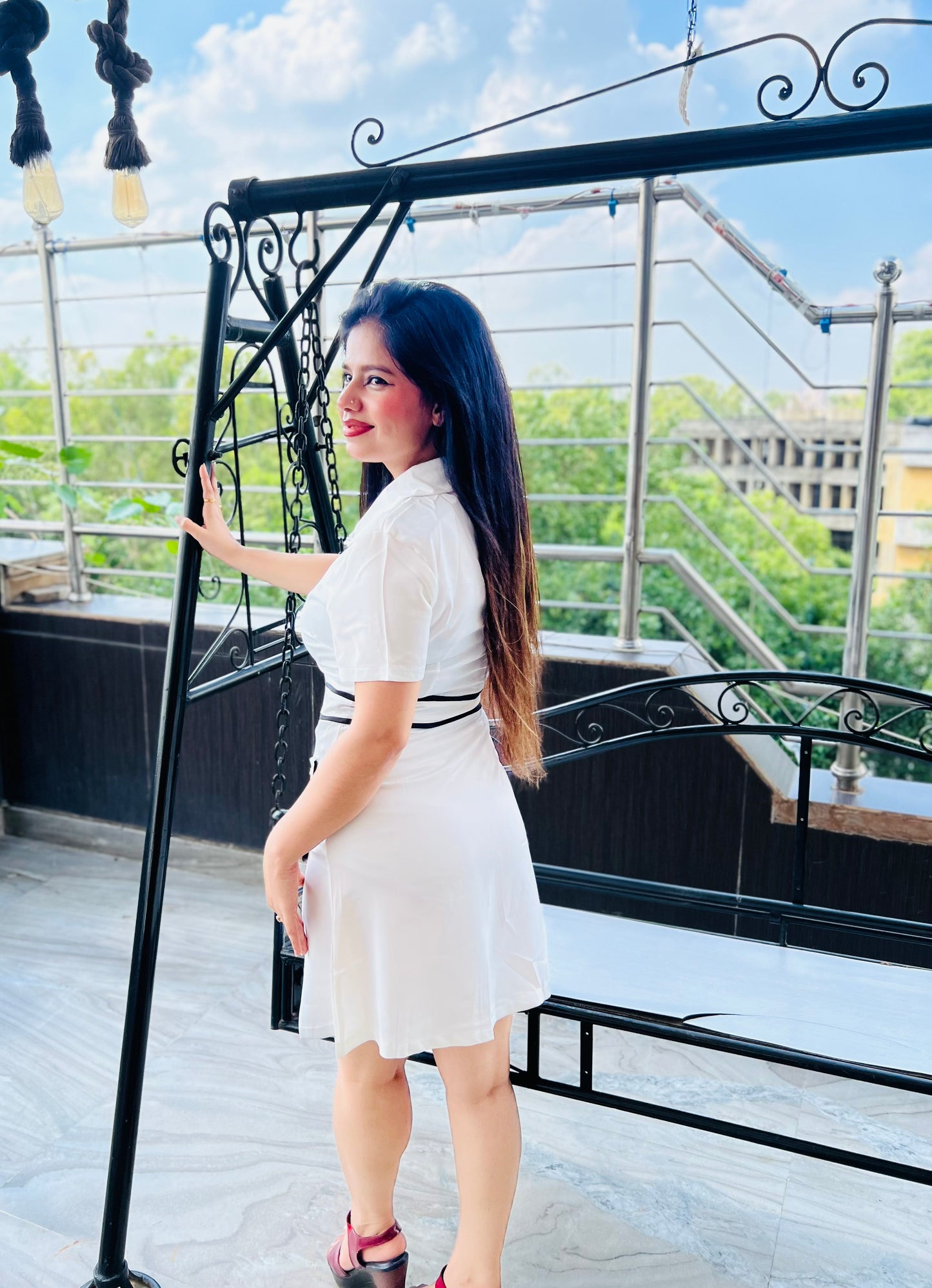 Sophisticated Pocket Style Mini Dress for Party & Daily Wear