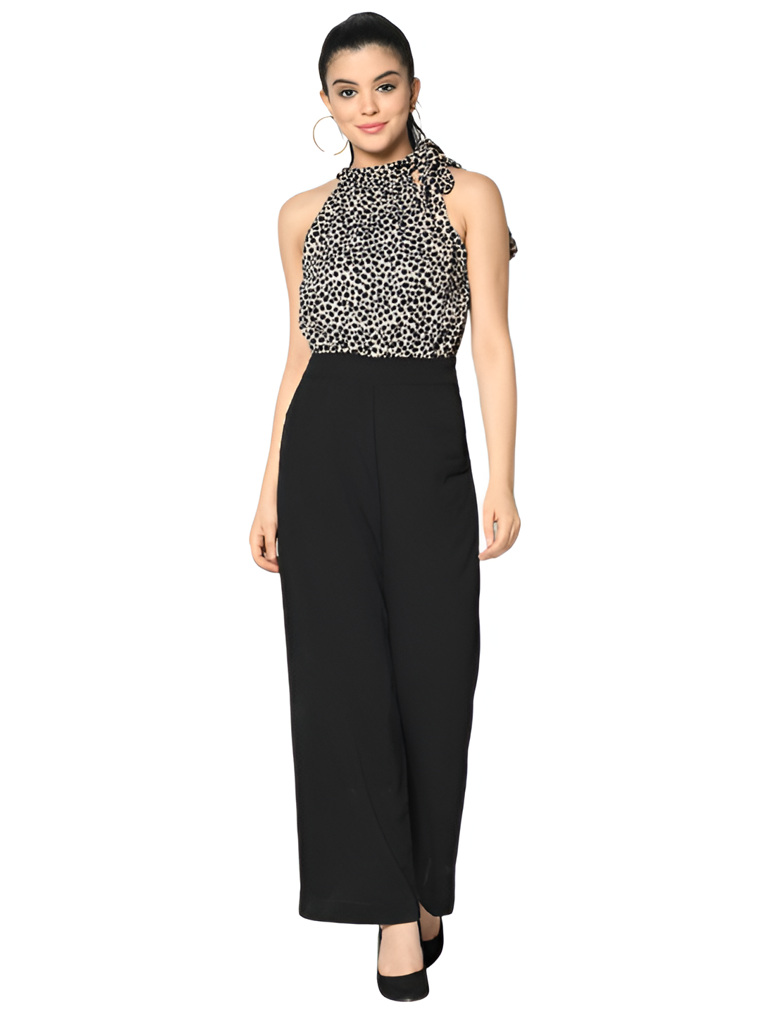 Dream Design Trendy Animal Print Jumpsuit – Straight Fit Trousers & Side Pockets